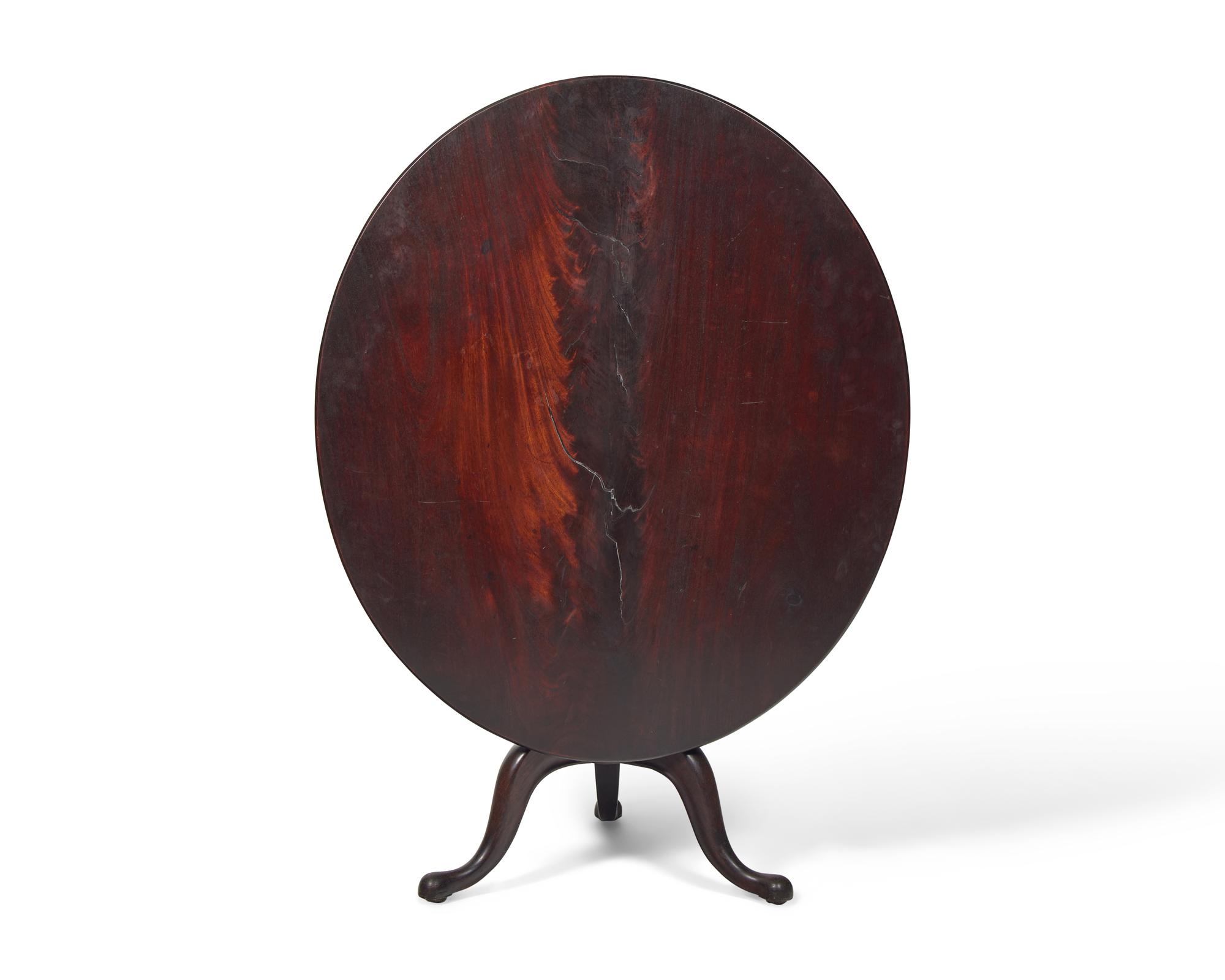 A Fine Chippendale Carved Mahogany Tilt-Top Breakfast Table