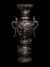 A Large Japanese Bronze Floor Vase