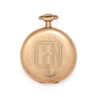 14K YELLOW GOLD OPEN FACE POCKET WATCH