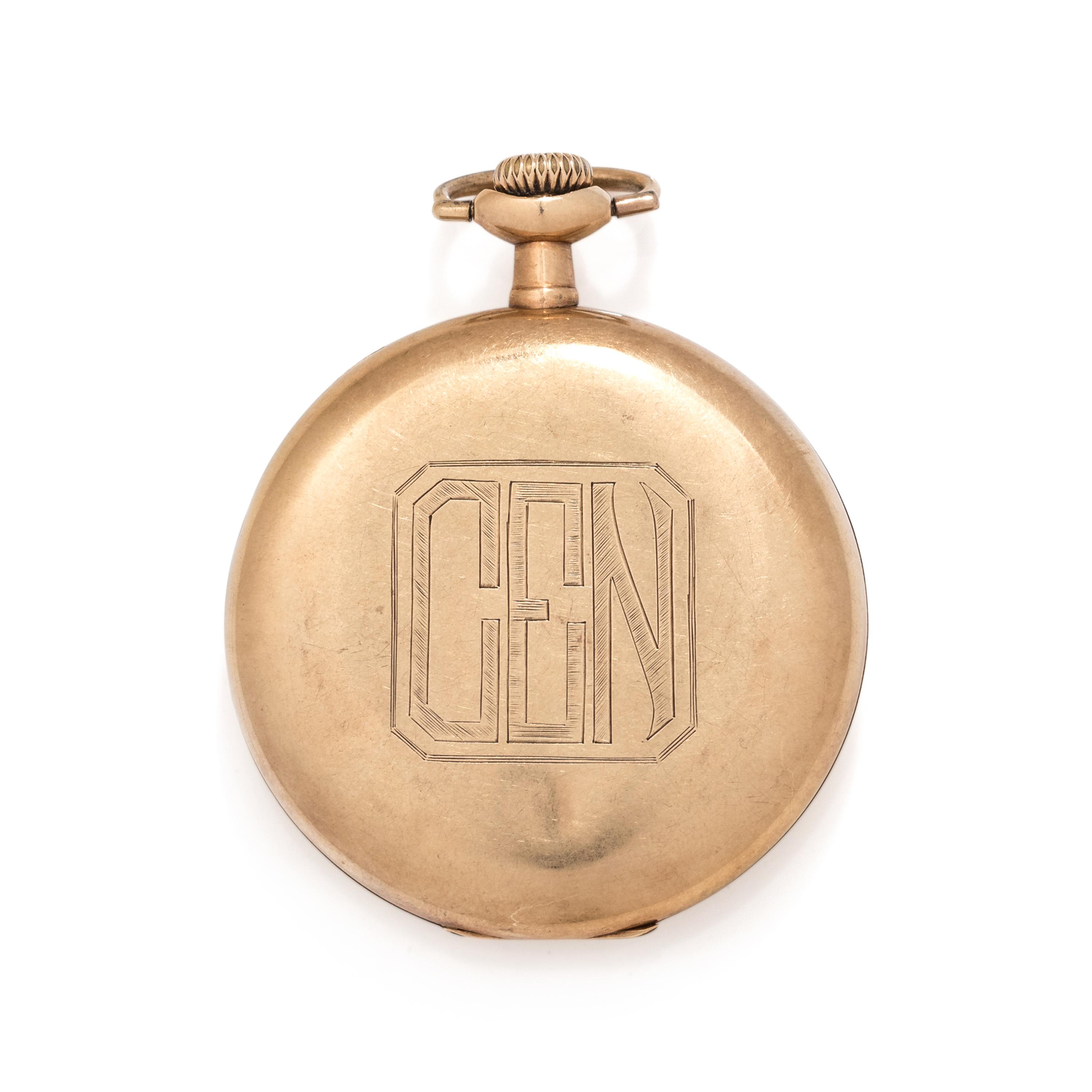 14K YELLOW GOLD OPEN FACE POCKET WATCH