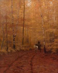 Wagon in Fall Landscape