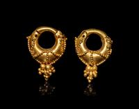 A Pair of Parthian Gold Hollow Earrings