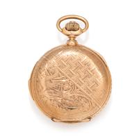 18K YELLOW GOLD AUTOMATON MINUTE REPEATER HUNTER CASE POCKET WATCH