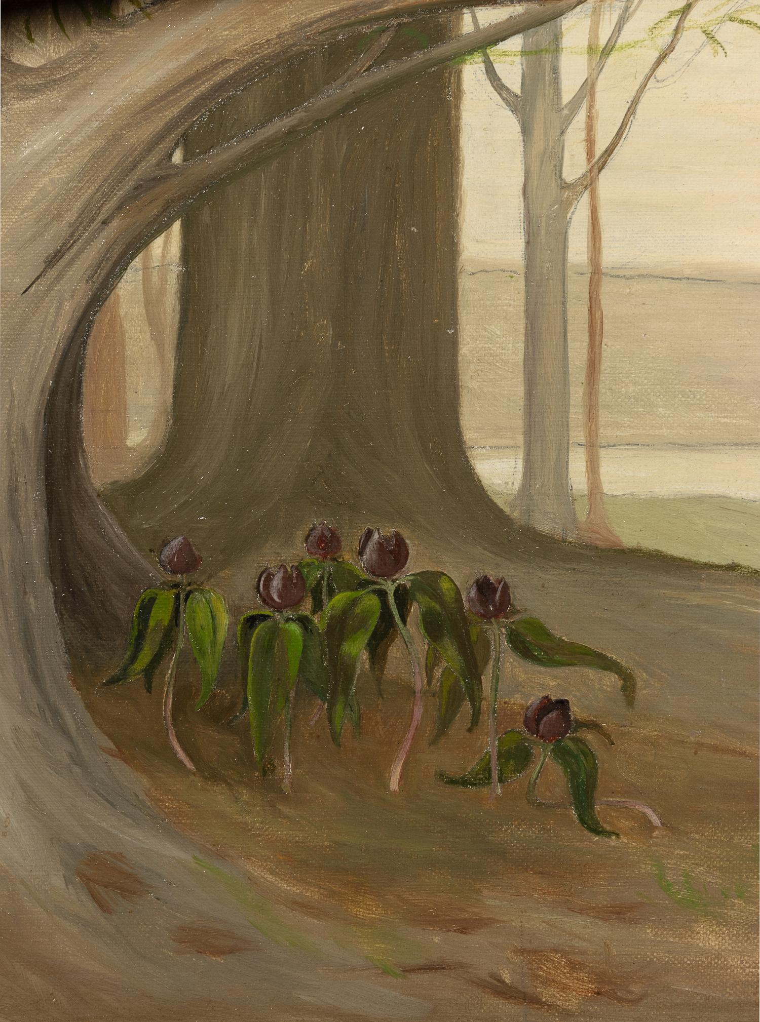 Decorative Landscape with Crocuses