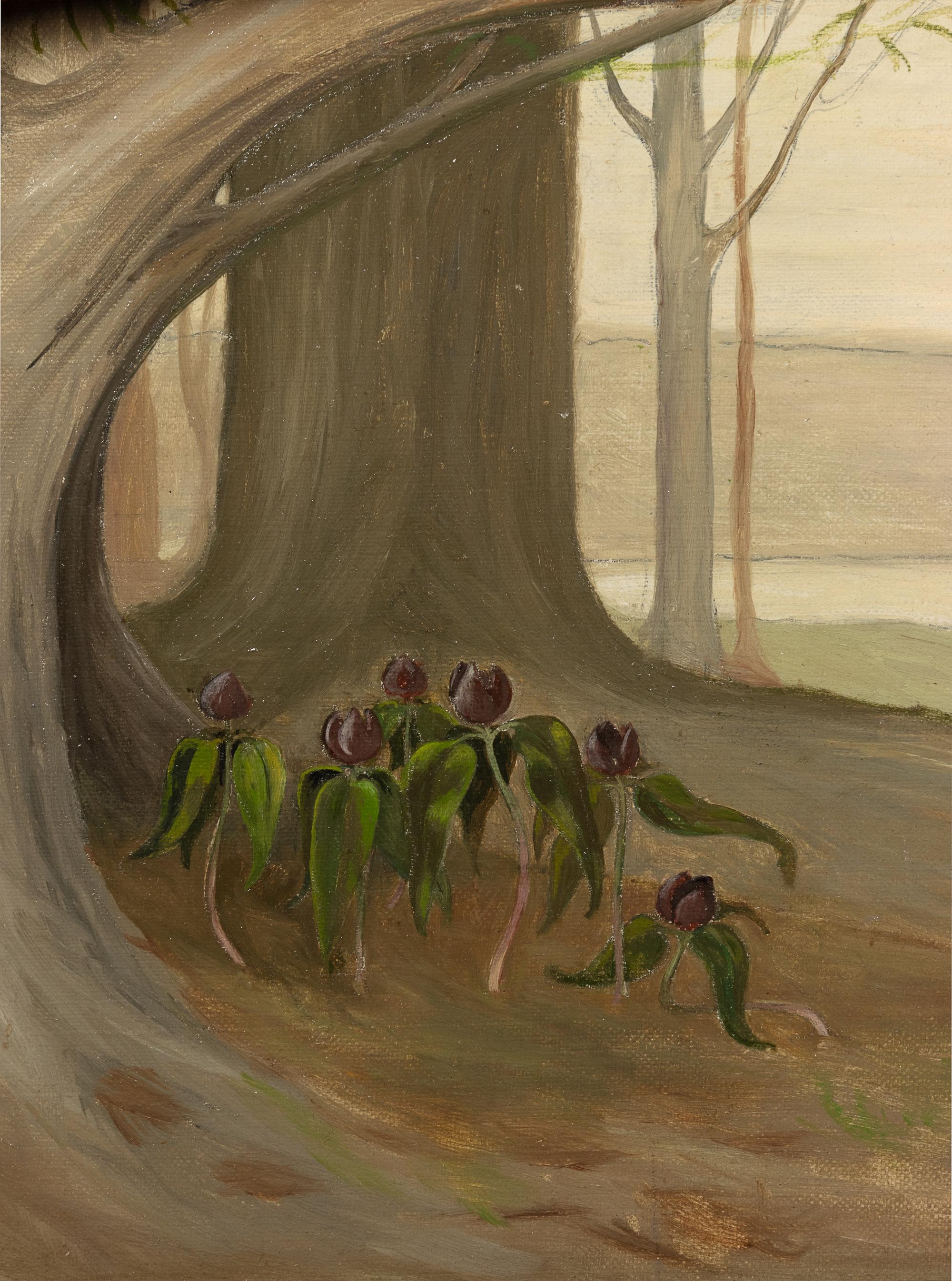 Decorative Landscape with Crocuses