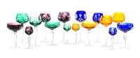 A Collection of Bohemian Cut to Clear Glass Stemware Height of tallest 7 7/8 inches.