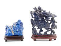 Two Chinese Lapis Lazuli Figures