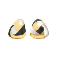 TIFFANY & CO., ANGELA CUMMINGS, YELLOW GOLD, ONYX, AND MOTHER-OF-PEARL EARRINGS