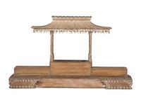 A Modernist Chinese Chippendale Carved Wood Architectural Jardiniere