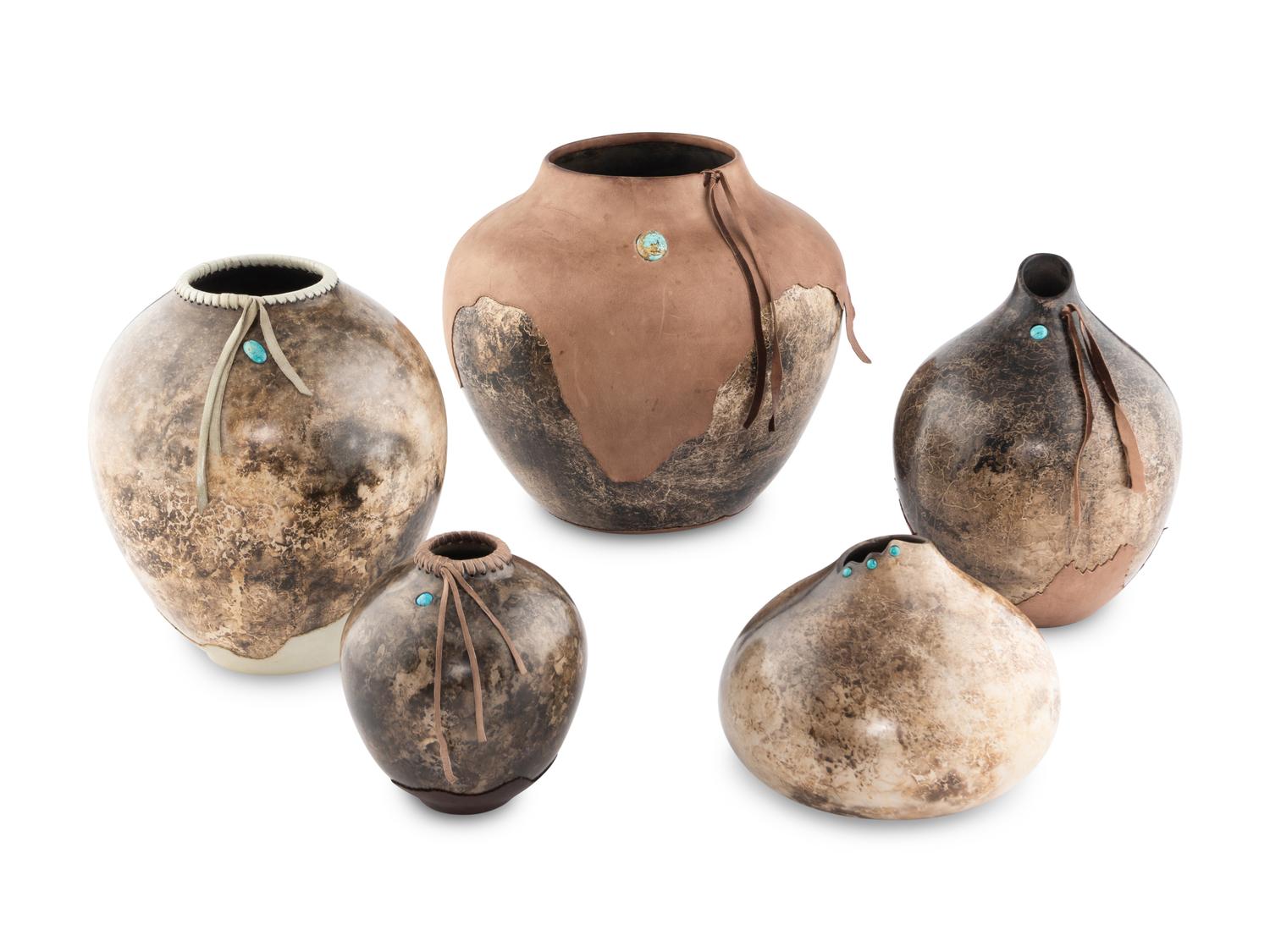 Group of Horsehair Pottery Vessels