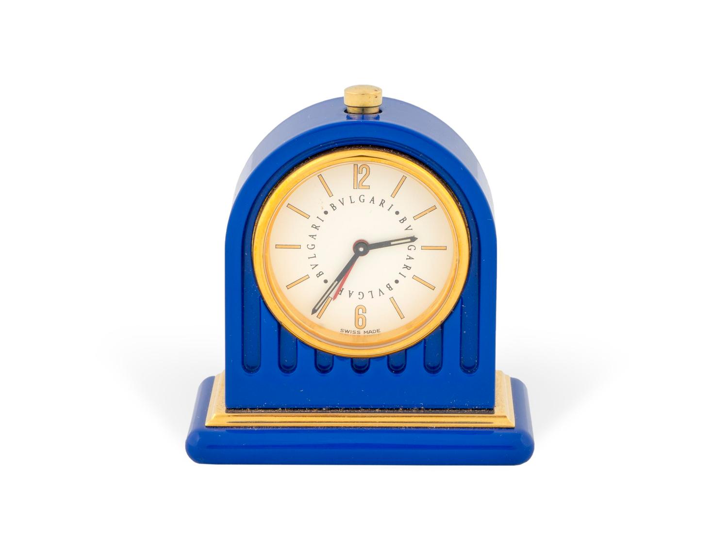 An Italian Diminutive Travel Alarm Clock — BVLGARI, 20TH CENTURY