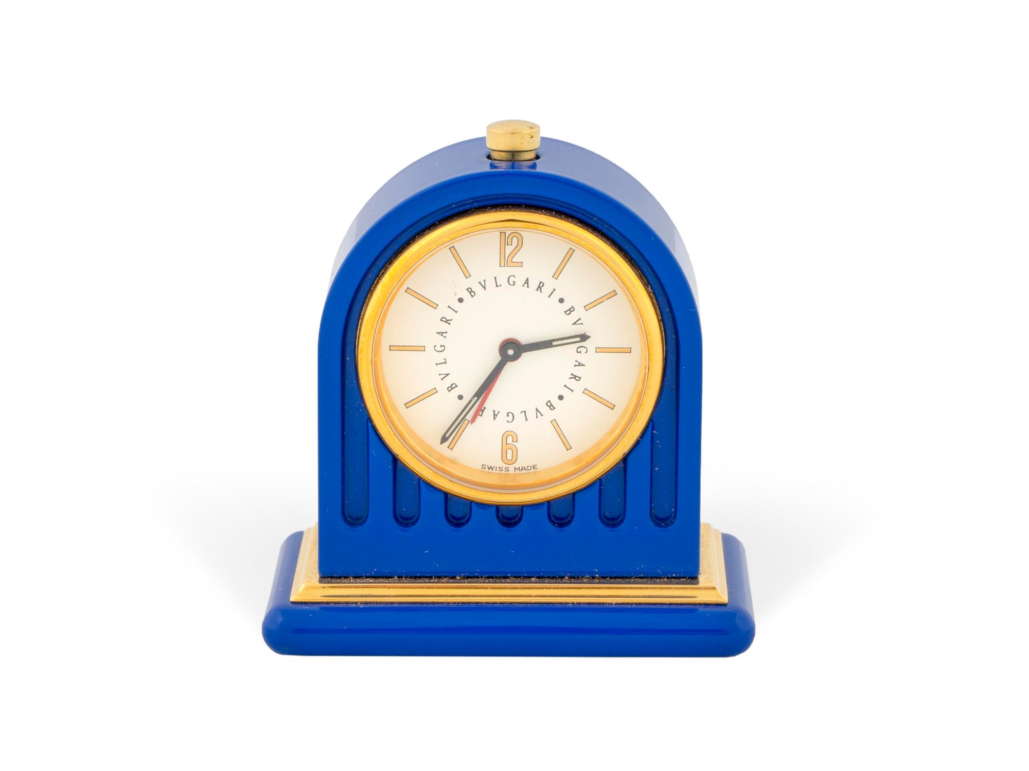 An Italian Diminutive Travel Alarm Clock — BVLGARI, 20TH CENTURY