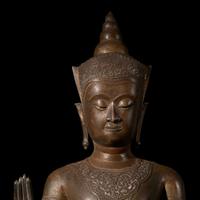 A Thai Bronze Figure of a Standing Buddha, Ayudhya Style, 17th Century or Later