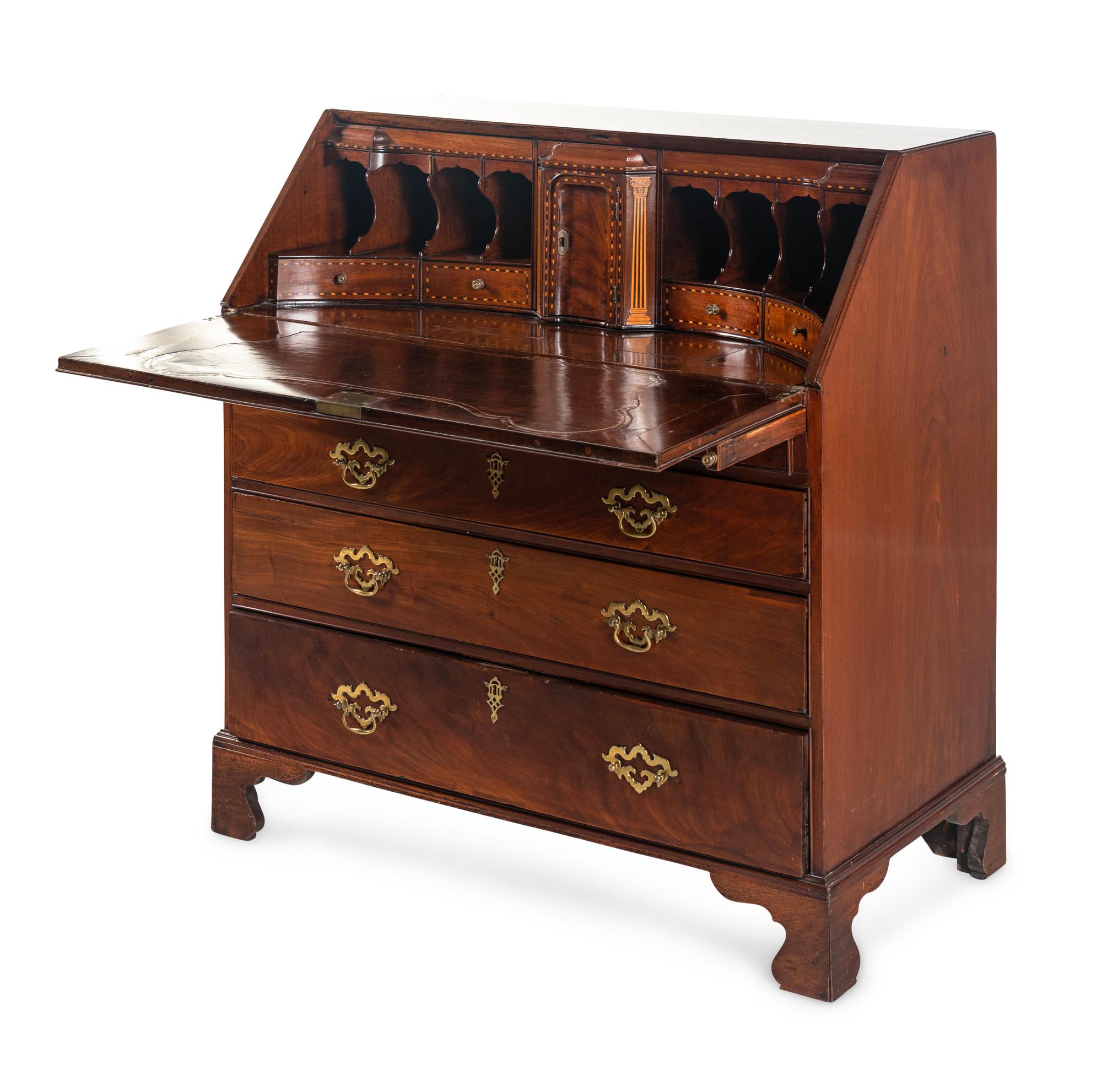 A George II Mahogany Slant-Front Bureau