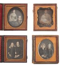 [EARLY PHOTOGRAPHY]. 10 daguerreotypes and ambrotypes of parents and/or grandparents with children.