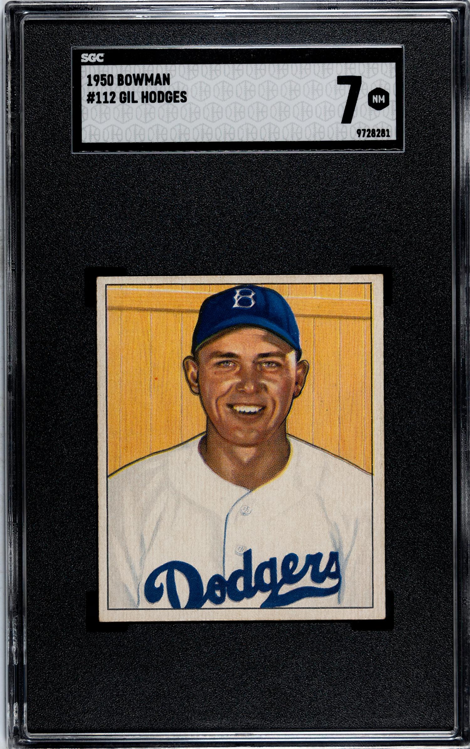 A 1950 Bowman Gil Hodges Baseball Card No. 112 (SGC 7 NRMT)