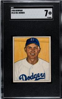 A 1950 Bowman Gil Hodges Baseball Card No. 112 (SGC 7 NRMT)
