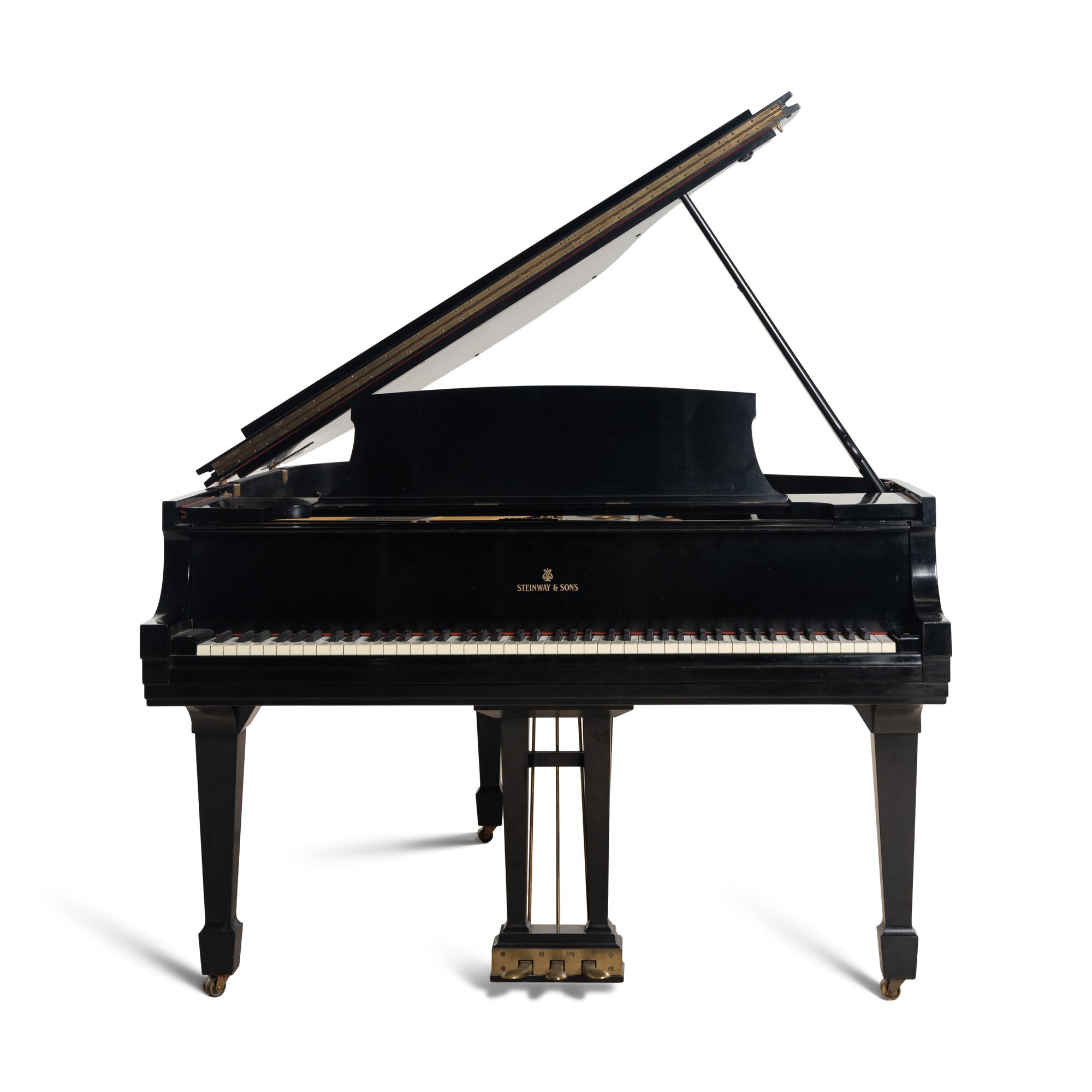 A Steinway and Sons Black Lacquer Model-M Grand Piano