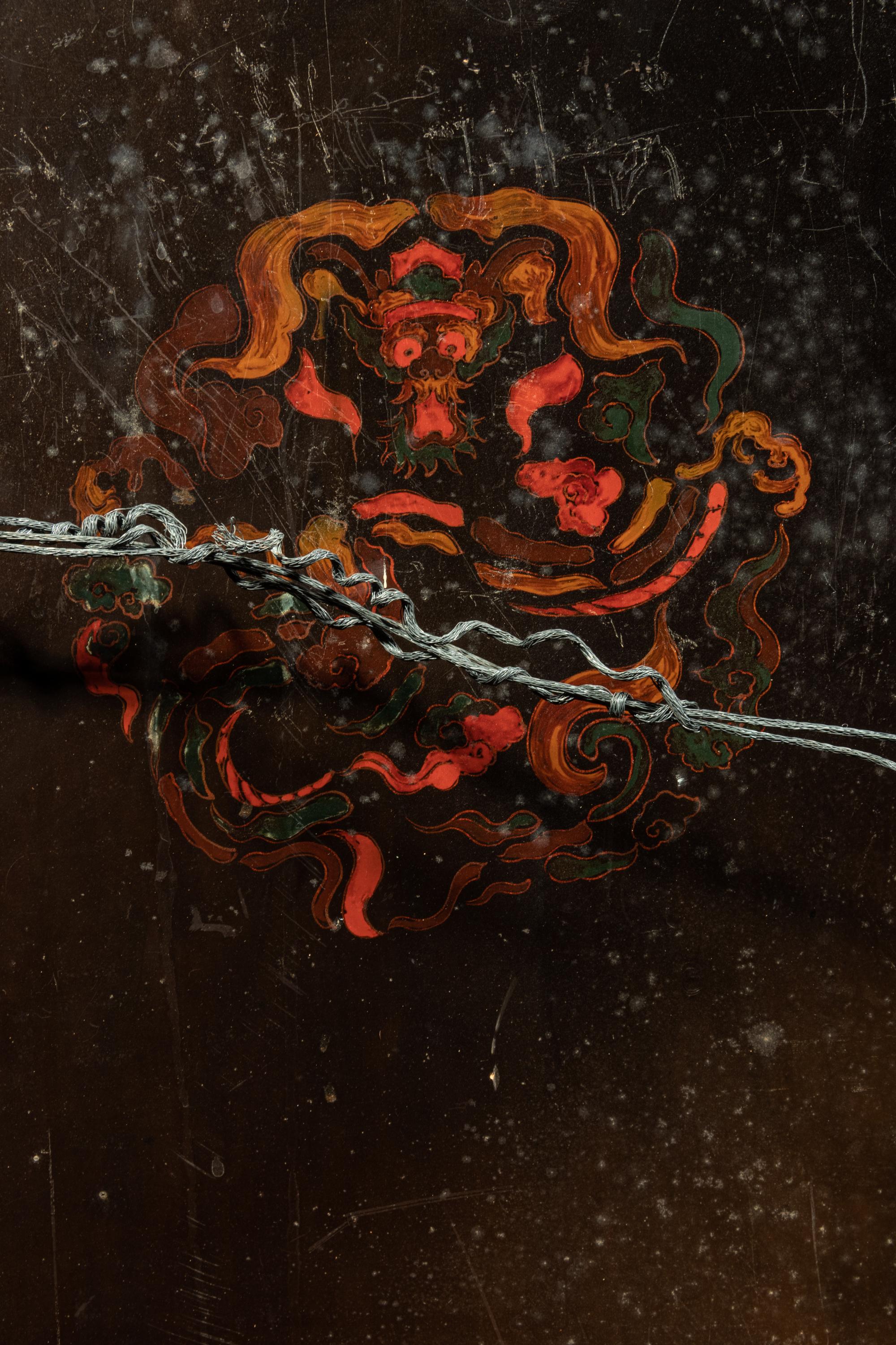 A Large Chinese Cinnabar Lacquer 'Figure' Panel