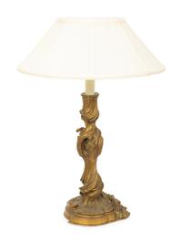 A Louis XV Stye Gilt Metal Table Lamp