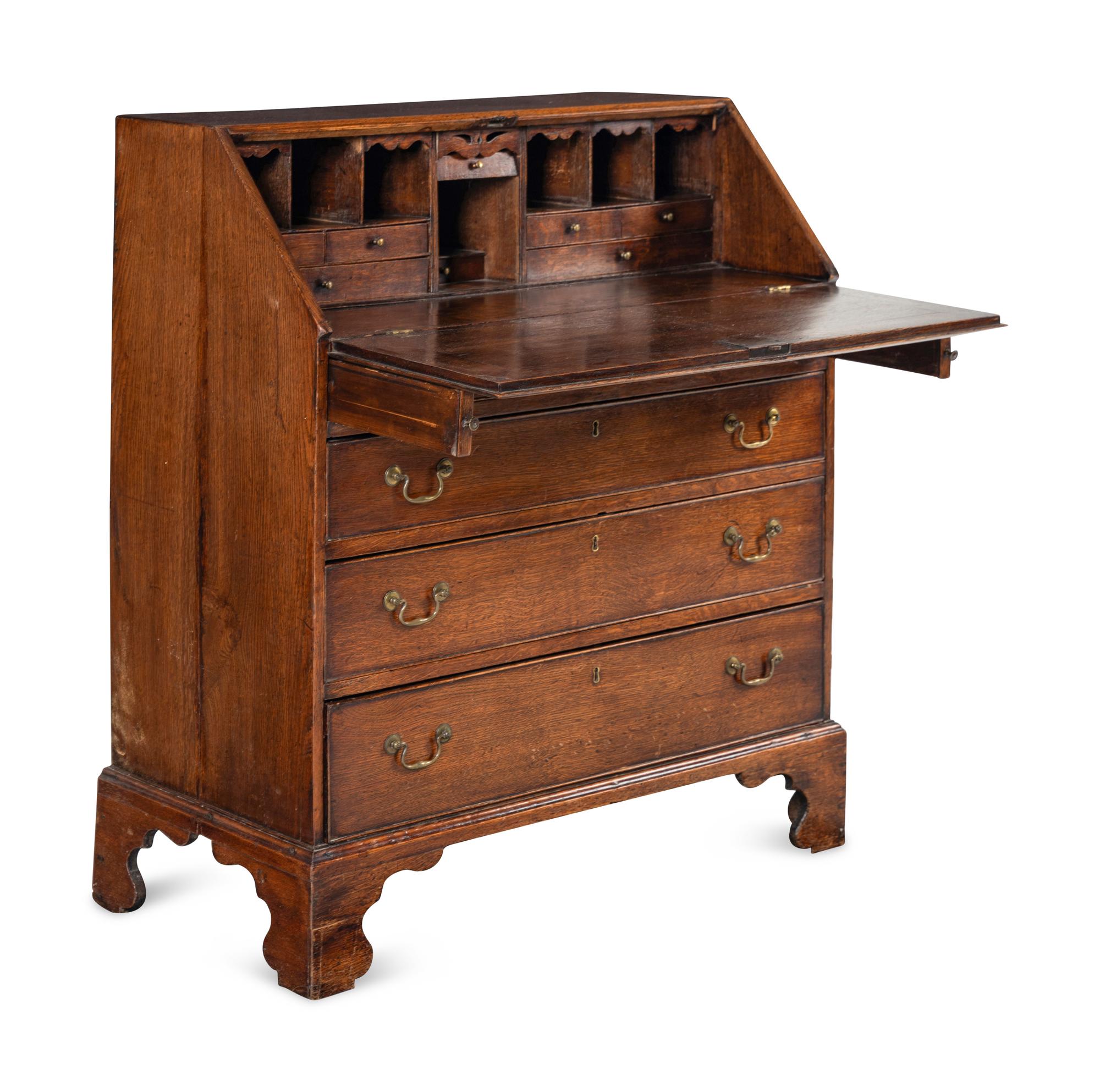 A George III Mahogany Slant-Front Bureau