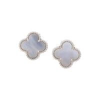 VAN CLEEF & ARPELS, MOTHER-OF-PEARL AND WHITE GOLD 'ALHAMBRA' EARRINGS