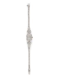 HAMILTON, PLATINUM AND DIAMOND WATCH