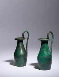 A Pair of Etruscan Bronze Olpai