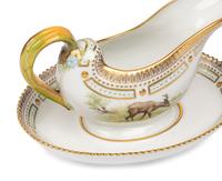 A Pair of Royal Copenhagen Fauna Danica Porcelain Sauce Boats