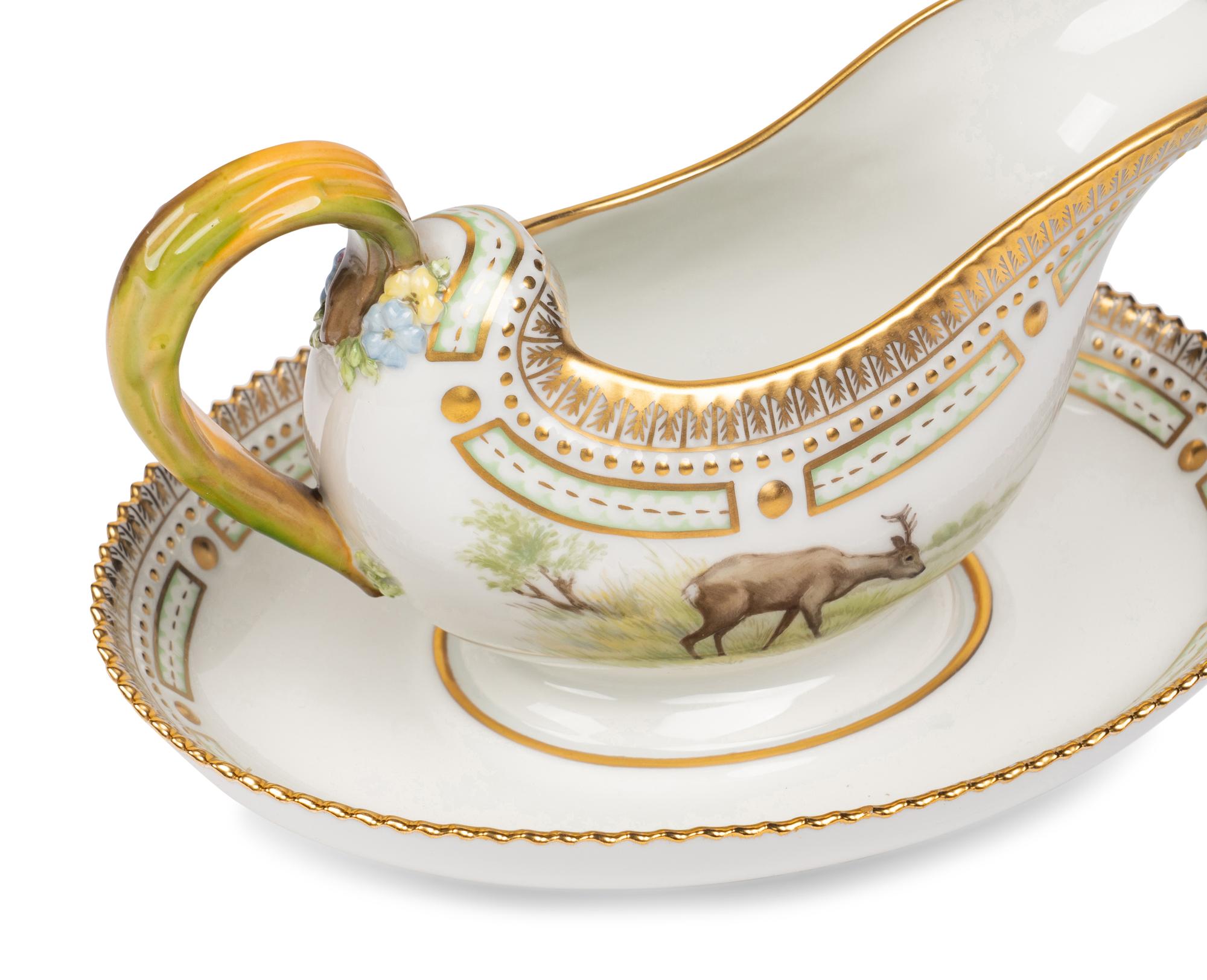 A Pair of Royal Copenhagen Fauna Danica Porcelain Sauce Boats