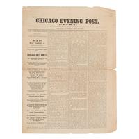 [Chicago Fire]. Chicago Evening Post Extra. Chicago, 10 October 1871.