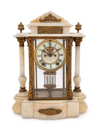 An American Gilt Bronze and Onyx Mantel Clock