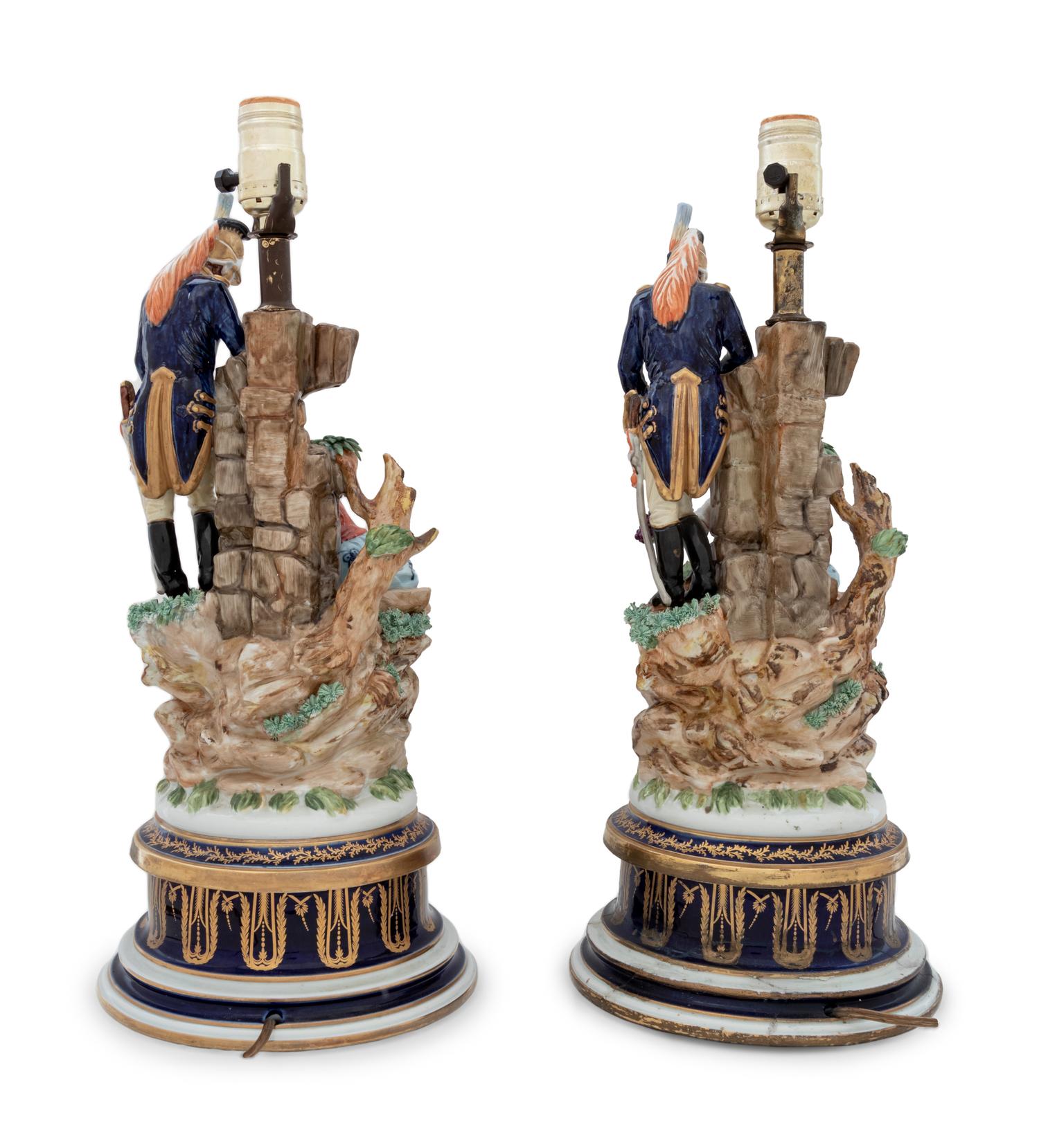 A Pair of Continental Porcelain Figural Groups