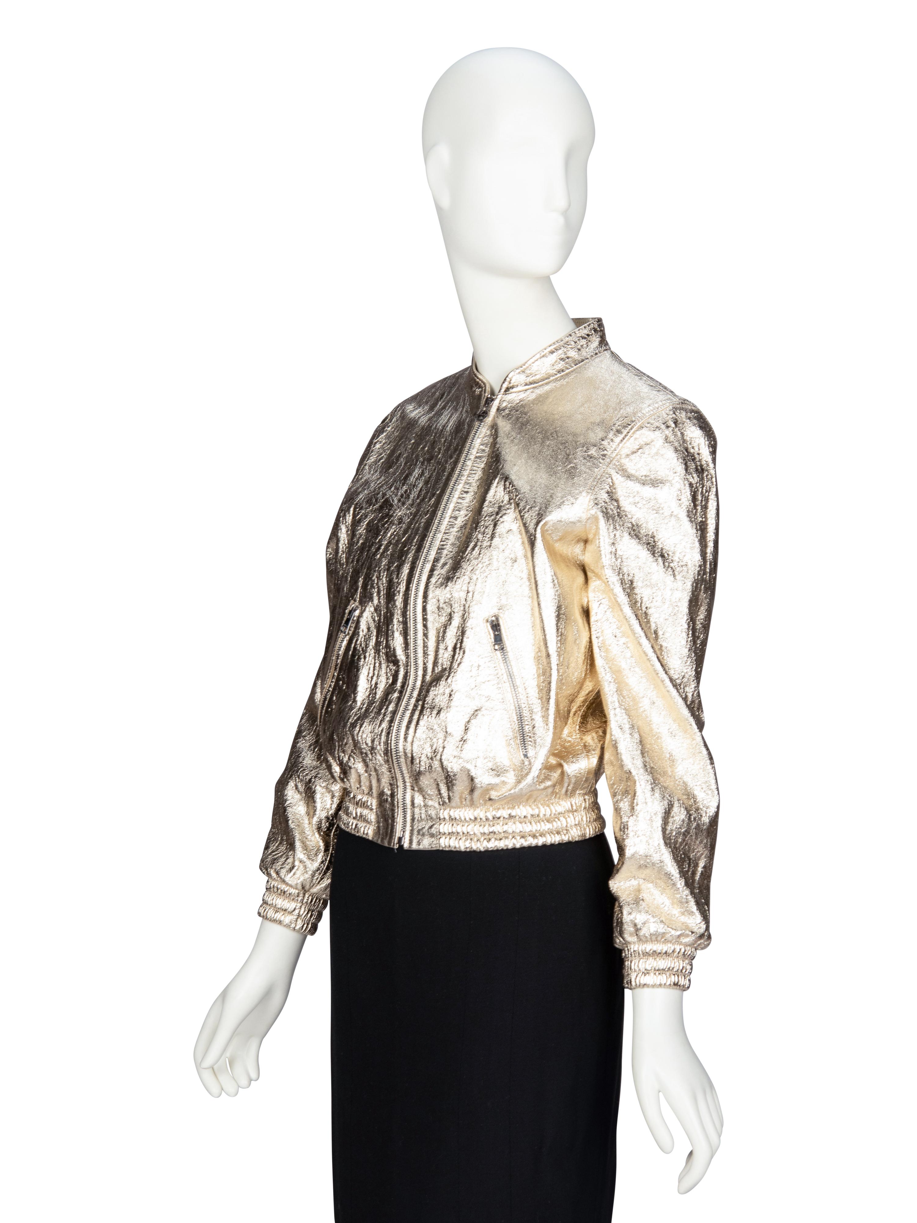 GUCCI, GOLD LEATHER "LOVE PARADE" JACKET