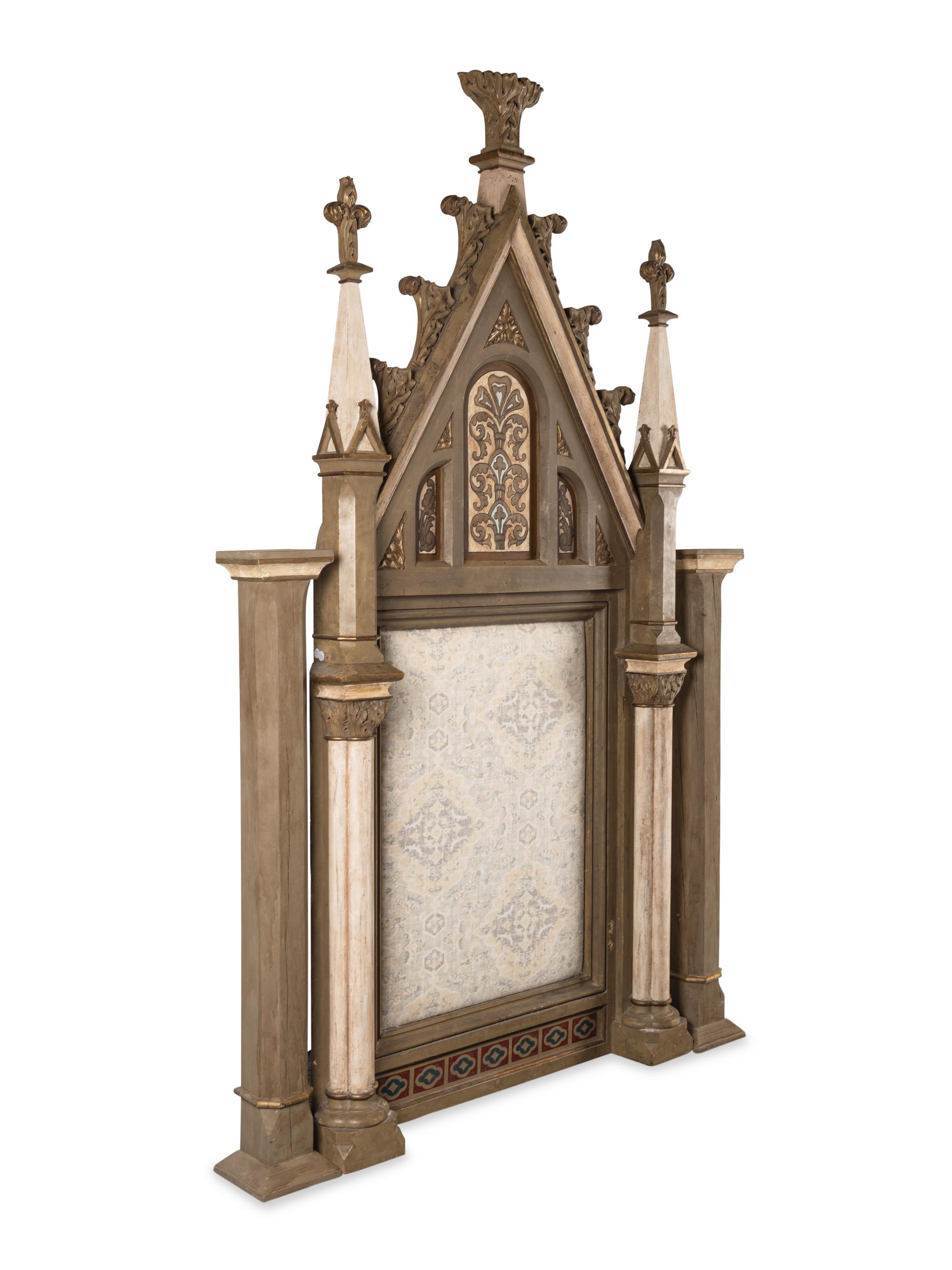 A Gothic Revival Painted Altar Panel
