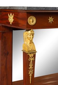 An Empire Gilt Bronze Mounted Marble-Top Mahogany Console