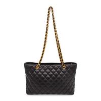 Chanel, Quilted Black Leather Tote
