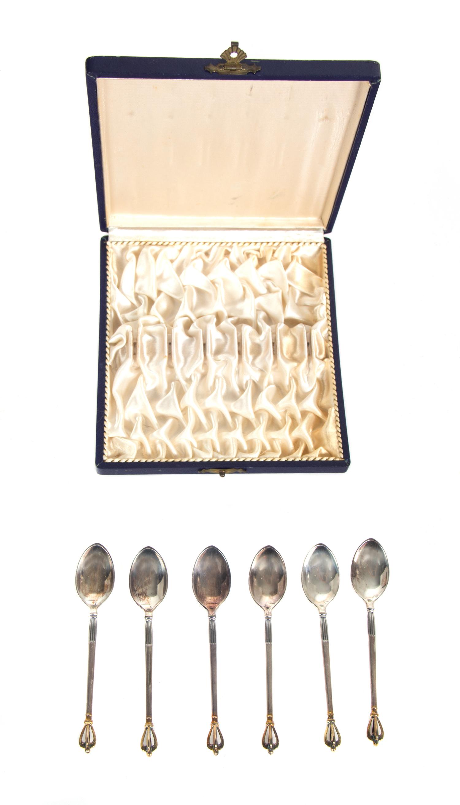 A Set of Six Sterling Demitasse Spoons Wt. 2 oz. — 20TH CENTURY