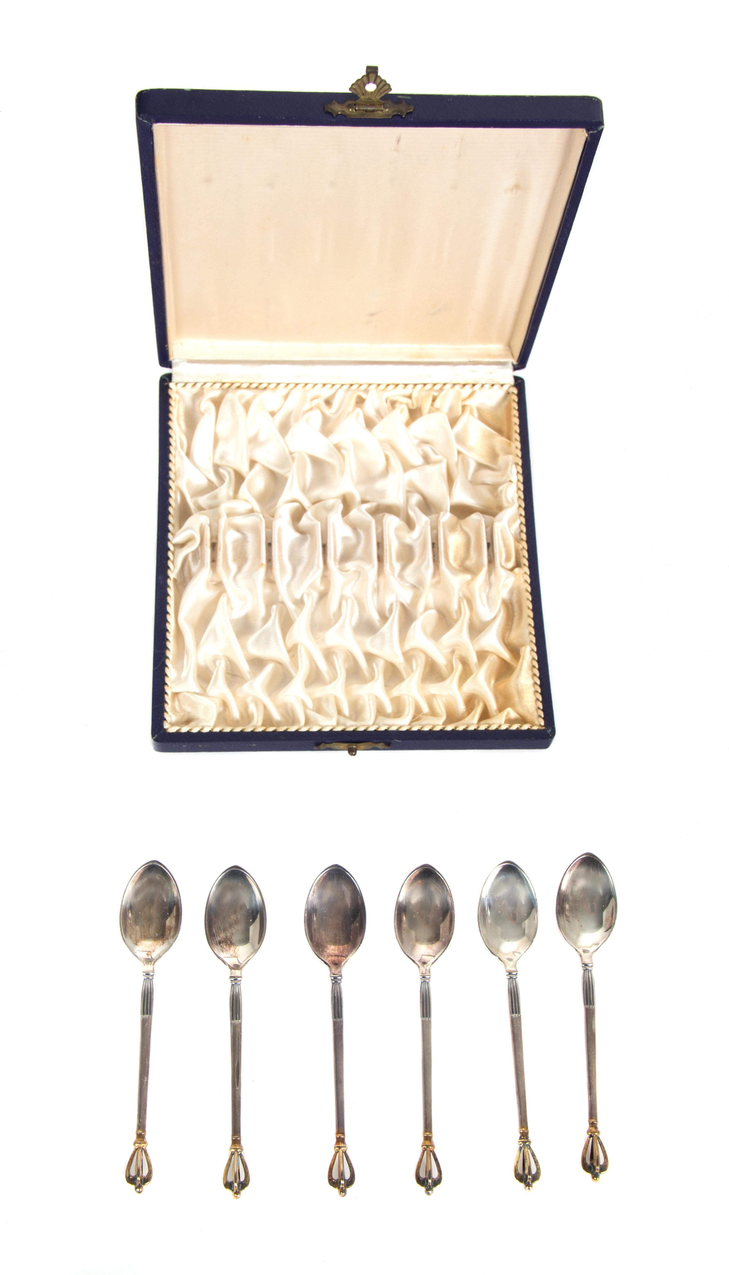 A Set of Six Sterling Demitasse Spoons Wt. 2 oz. — 20TH CENTURY