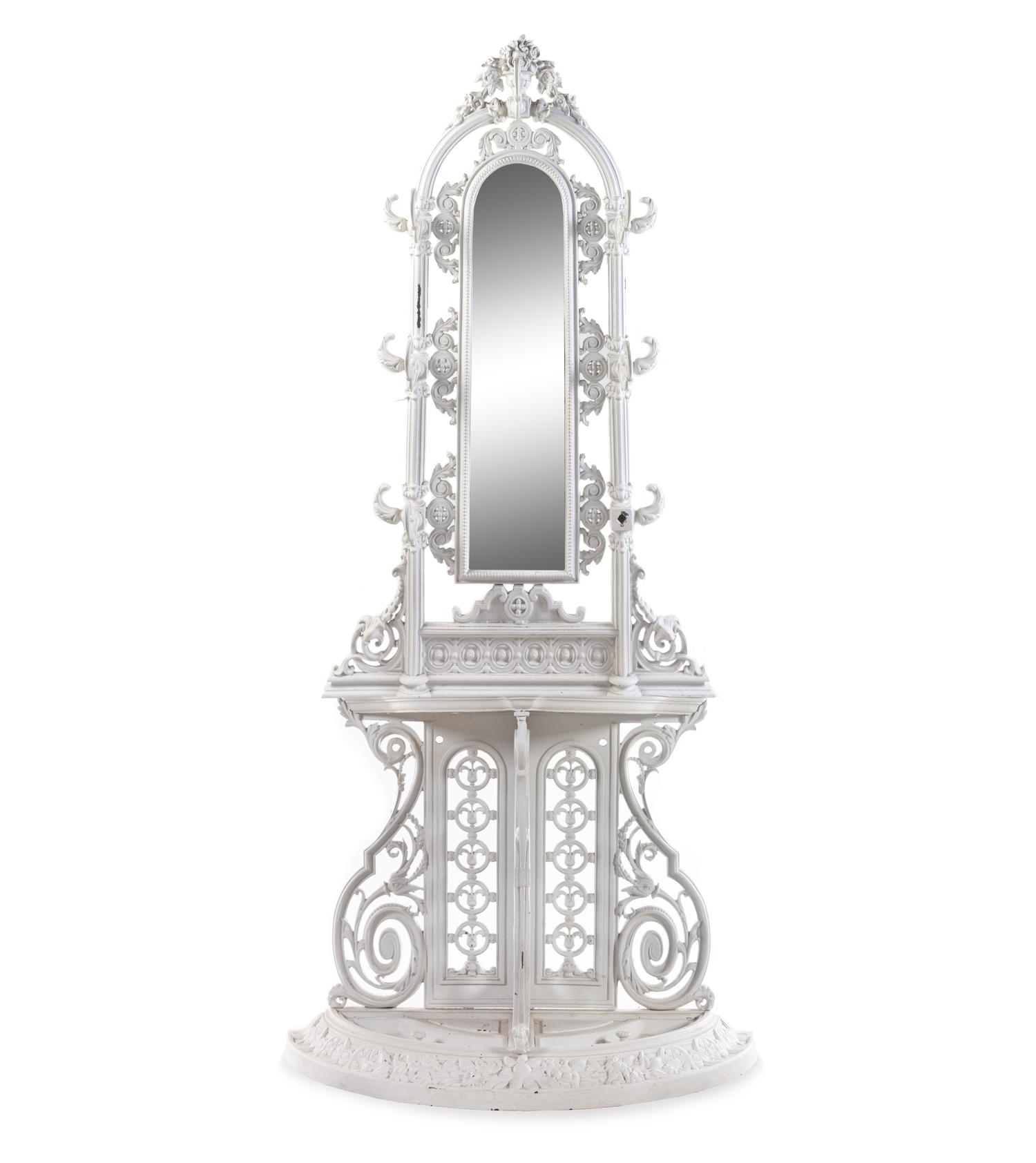 A French Painted Iron Hall Tree in the Style of Alfred Corneau
