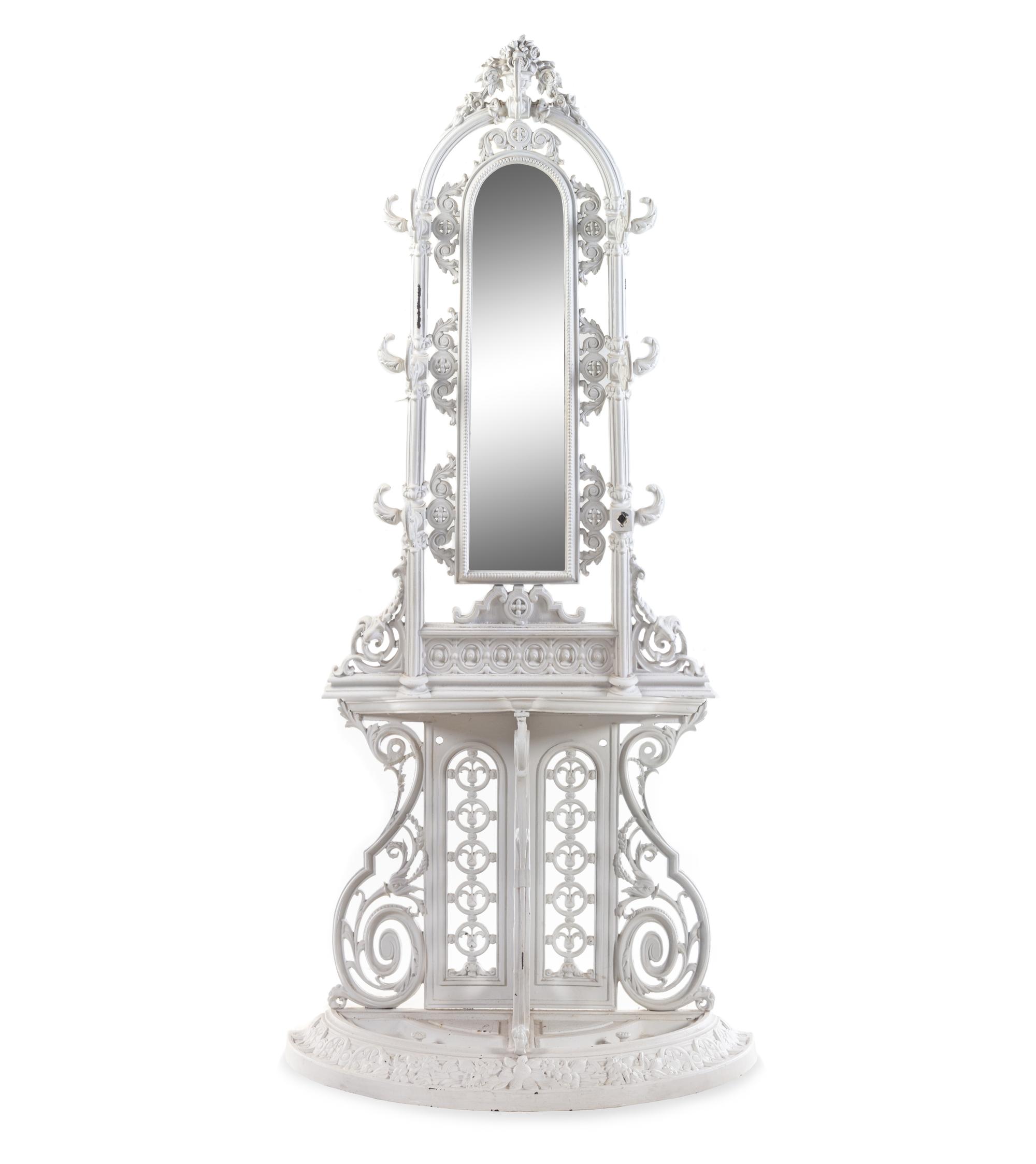 A French Painted Iron Hall Tree in the Style of Alfred Corneau