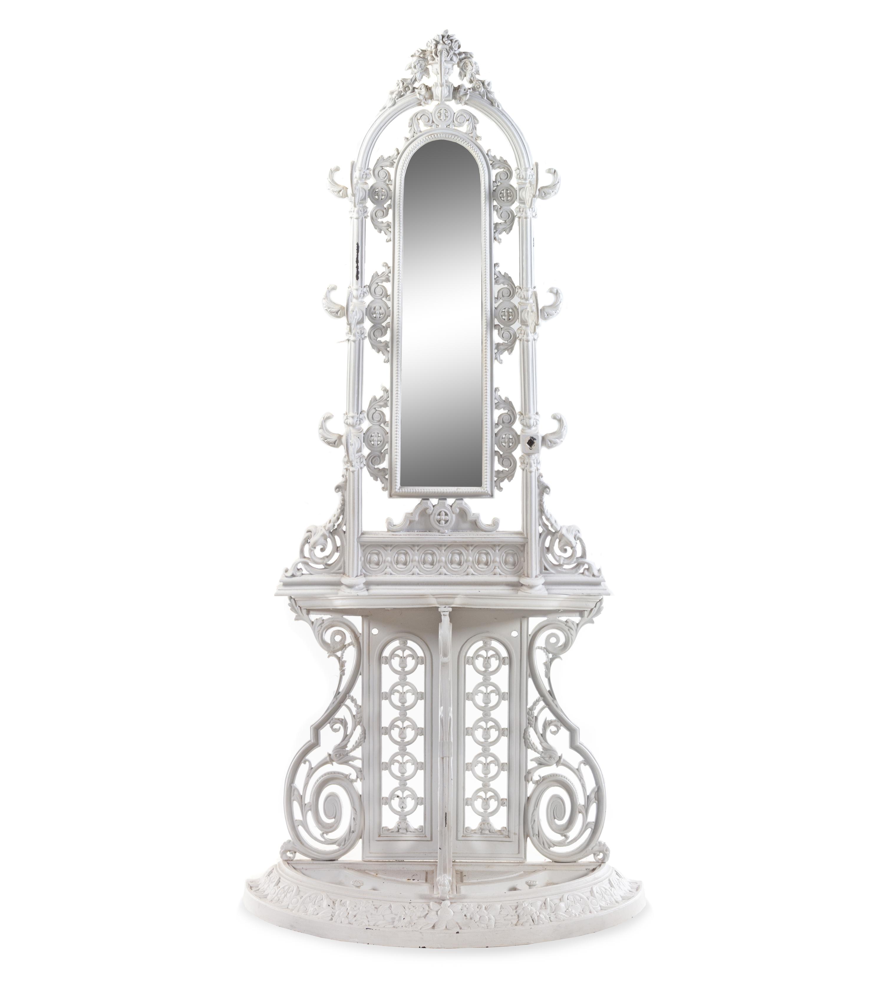 A French Painted Iron Hall Tree in the Style of Alfred Corneau