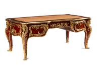 A Louis XV Style Gilt Bronze Mounted Kingwood Bureau Plat
