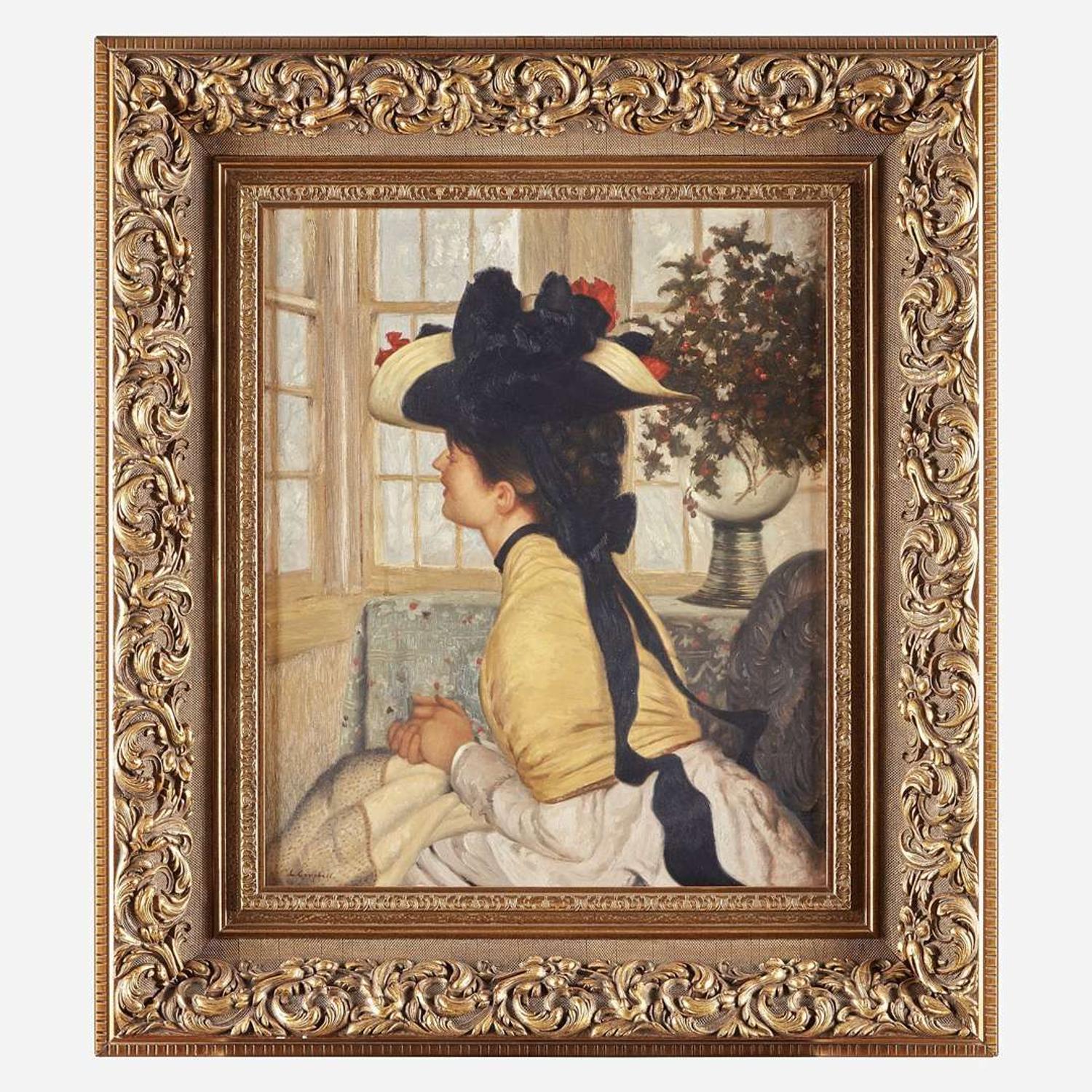 Laurence A. Campbell (American, B. 1939) Seated Woman Looking Out the Window