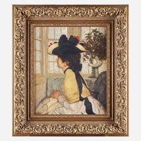 Laurence A. Campbell (American, B. 1939) Seated Woman Looking Out the Window