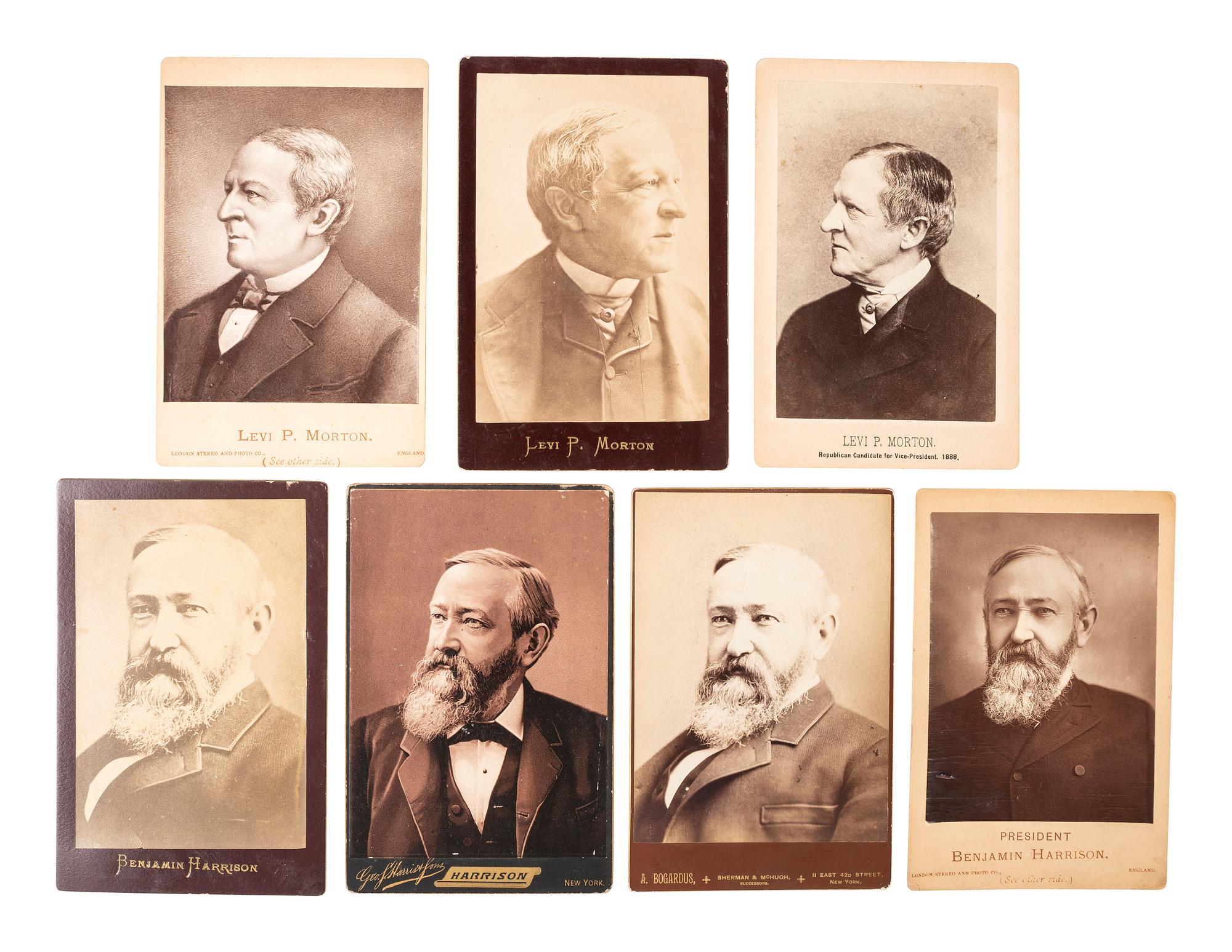[HARRISON, Benjamin]. Cabinet cards and campaign ephemera, comprising: