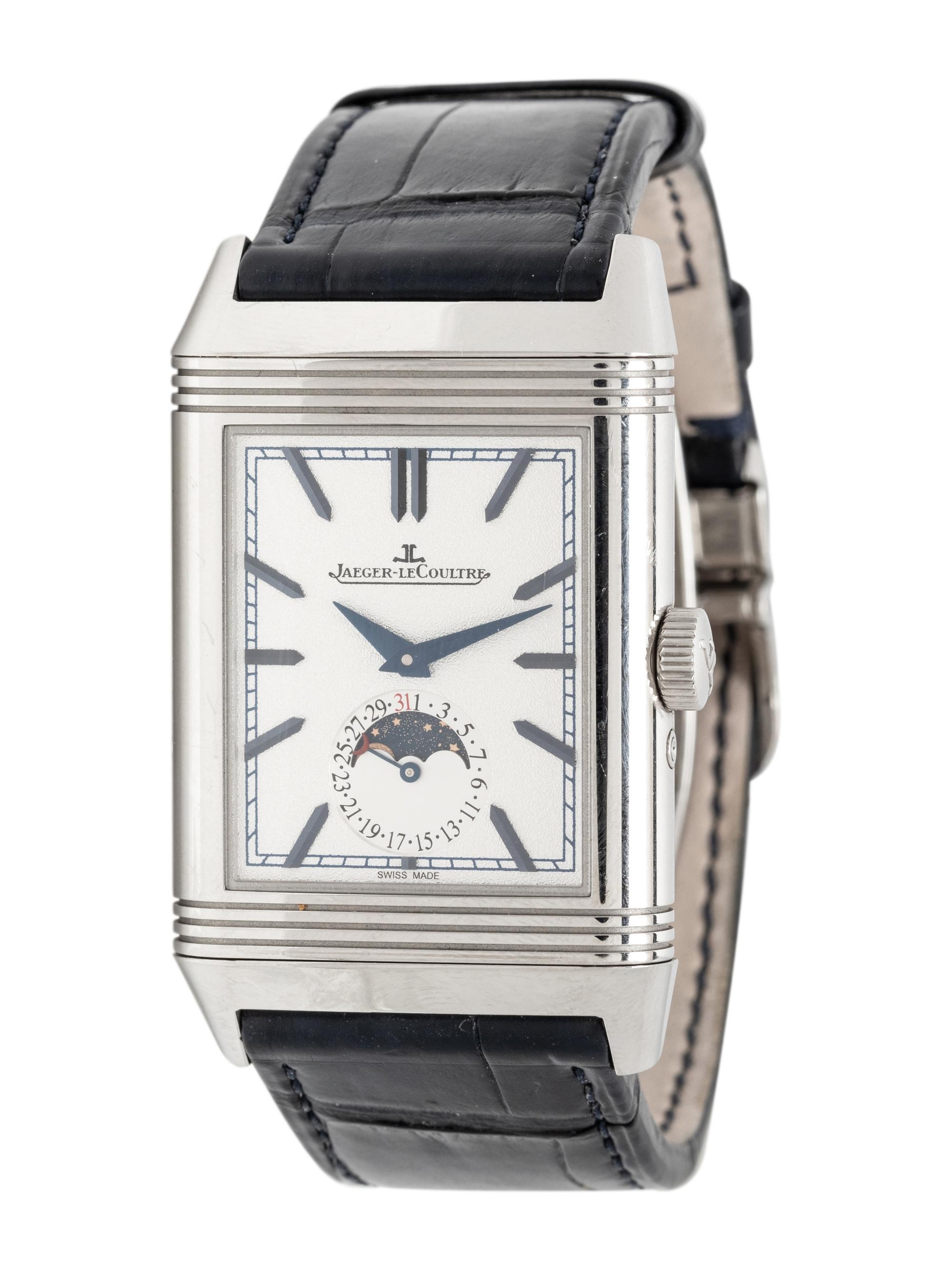 JAEGER-LeCOULTRE, REF. 216.8.D3 STAINLESS STEEL 'REVERSO TRIBUTE MOON' WATCH