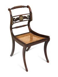 An 18th Century French Provincial Walnut Writing Table and Associated Empire Side Chair