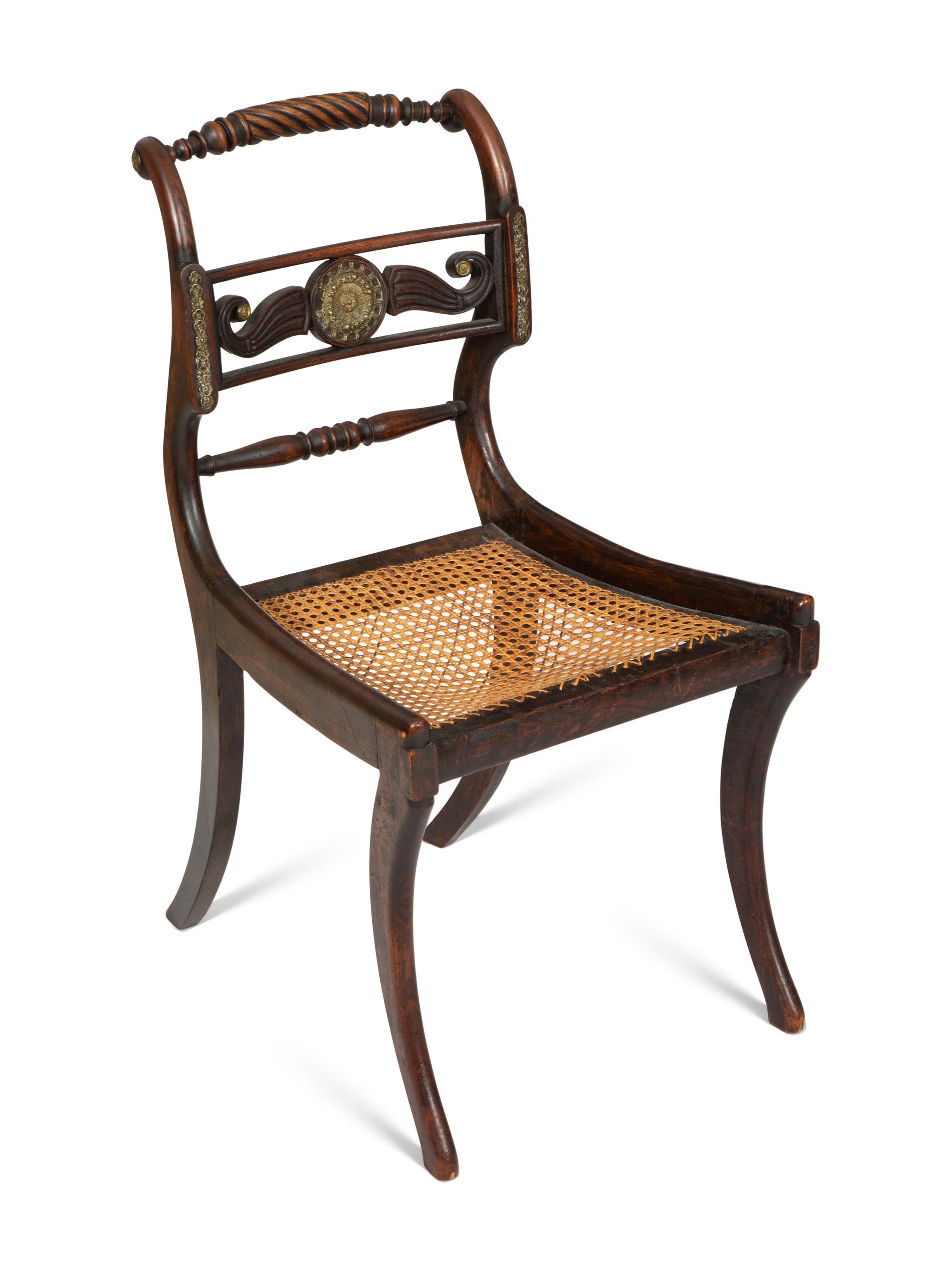 An 18th Century French Provincial Walnut Writing Table and Associated Empire Side Chair