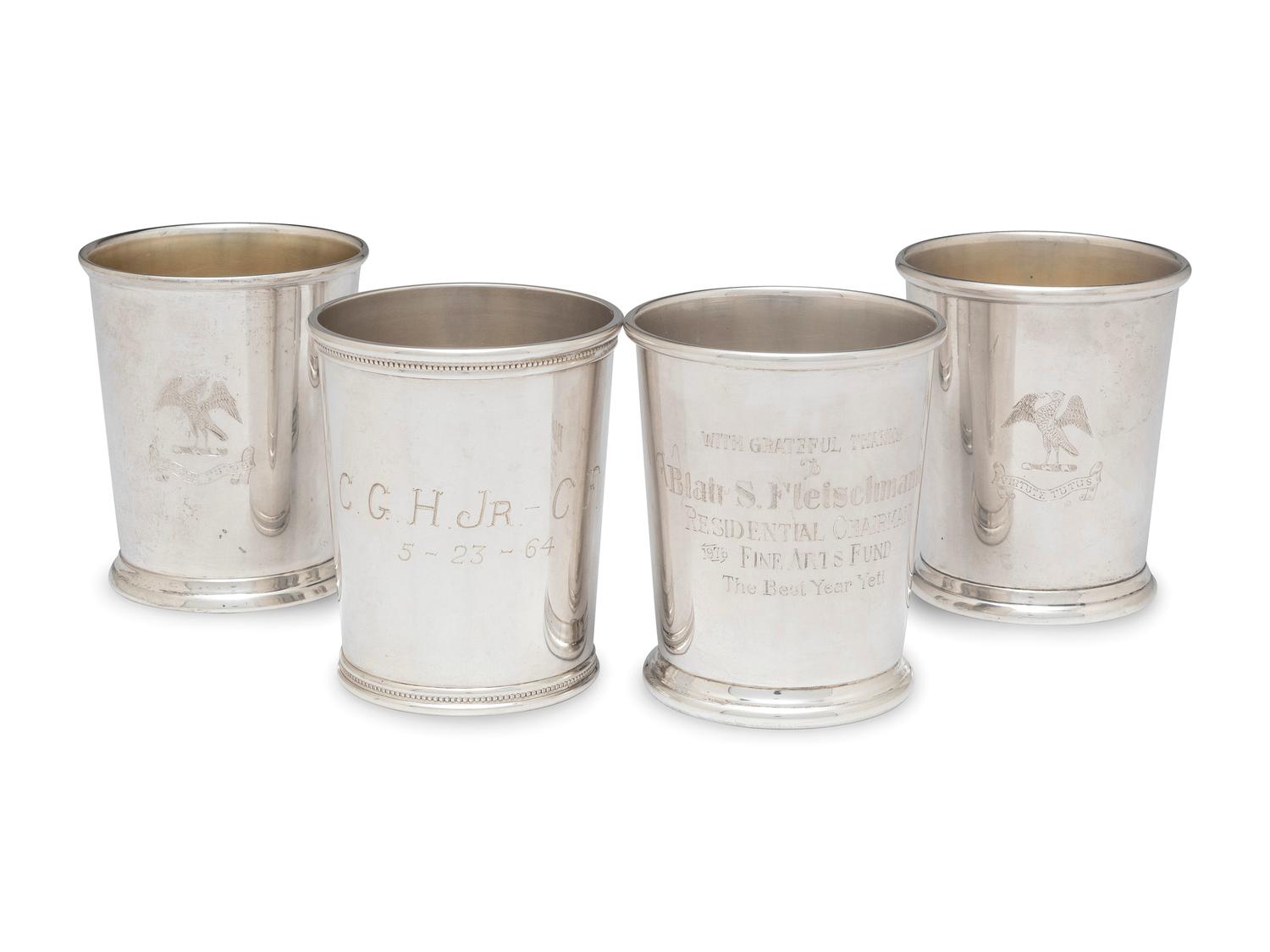 Four American Silver Julep Cups